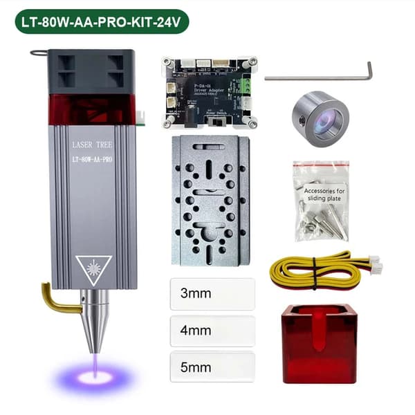 Laser Modul, Høj Præcision Gravering, Nem Installation, 80W-AA-PRO-KIT-24V