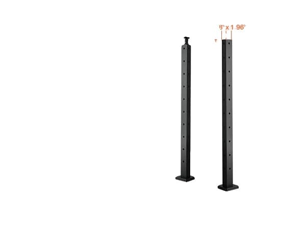 Kabelrækværkspost, Huller, SUS304 Rustfrit Stål, Sort, 1pcB91.4x2.5x5 L