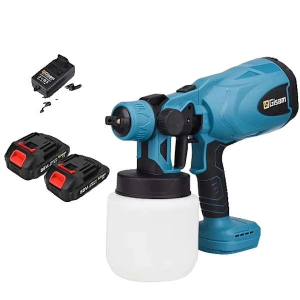 Langaton sähköspray-maalauskone, kannettava, yhteensopiva Makita 18V akun kanssa. 2 Battery Blue