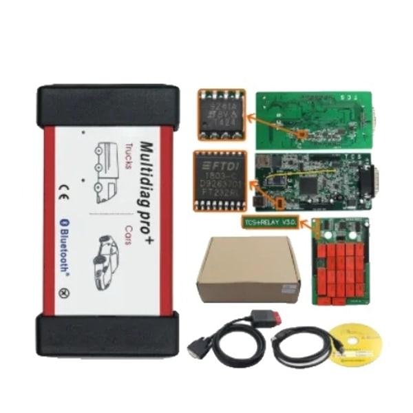 TCS Multidiag Pro 2022, Bluetooth Scanner, OBD2 Diagnostisk Værktøj, Multidiag med BT, Sort NAIS Relæ Multidiag with BT Multidiag with BT