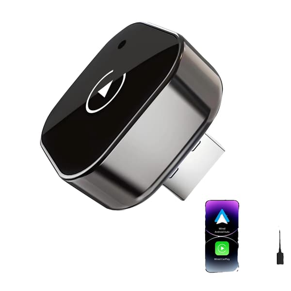 Trådløs CarPlay-adapter, Android Auto-kompatibilitet, 5GHz WiFi, sort