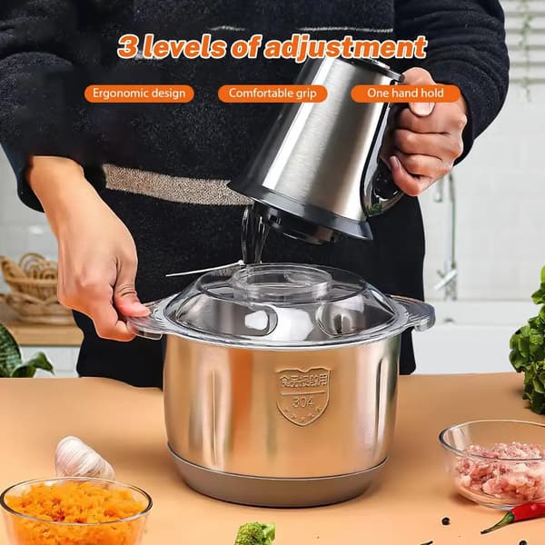 Ruokaprosessori, ruostumaton teräs, 3 nopeusasetusta, 5L set