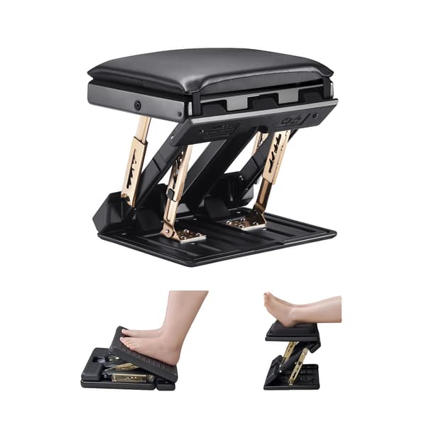 Folding Footrest, Højdejusterbar, Massagefunktion, sort