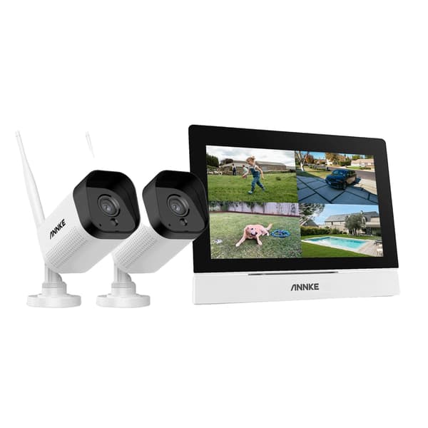 Trådlöst CCTV-system, 7-tums pekskärm, tvåvägsljud, 5MP 2PCS Kamera