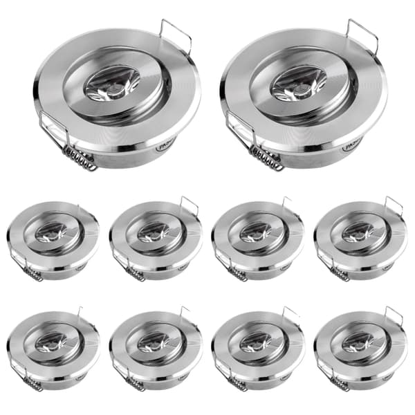 Spotlight, Energi Effektiv, Slankt Design, 10PCS Krom, 3W 3000K-c