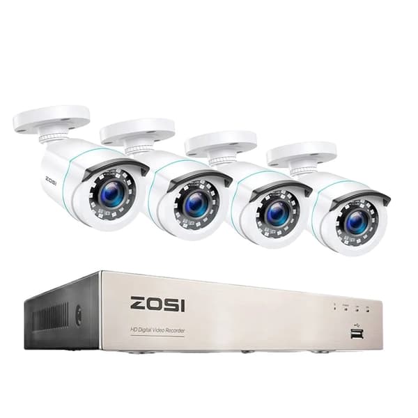 Hjemmesikkerhedssystem, H265+ DVR, Natvision, 8CH DVR med 4 kameraer, 1T