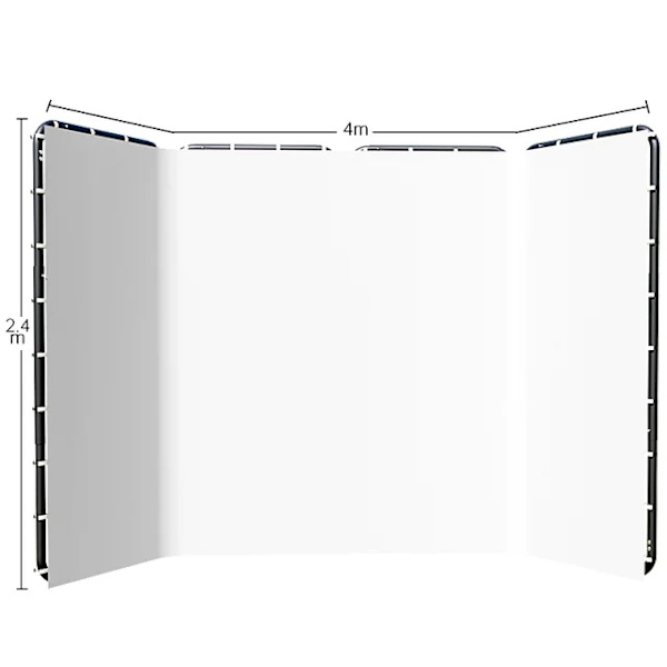 Fotografi bakgrundsställ, justerbar höjd, gröna skärmbakgrunder, 240x400cm Vit 240x400cm White 240x400cm White
