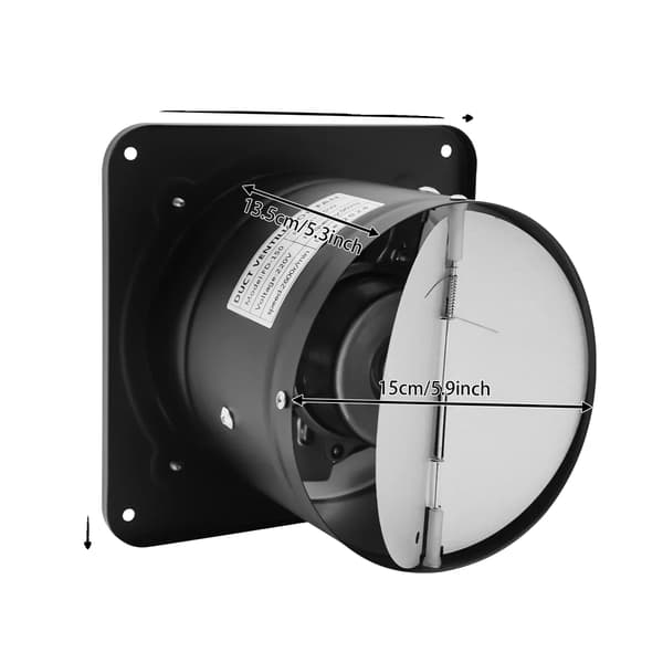 Afbudsventilator, Væghængt, Højhastighedsydelse, sort