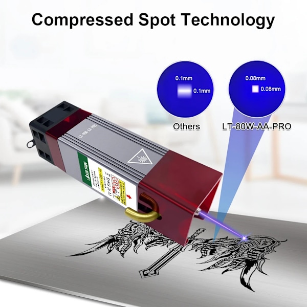 Lasergraveringsmodul, Luftassistance, Indbygget FAC, 450nm Bølgelængde LT-20W-A LT-20W-A