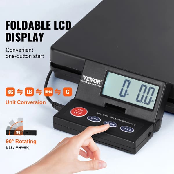 Digital paketvåg, noggrann mätning, fällbar LCD-skärm, 110 lbs