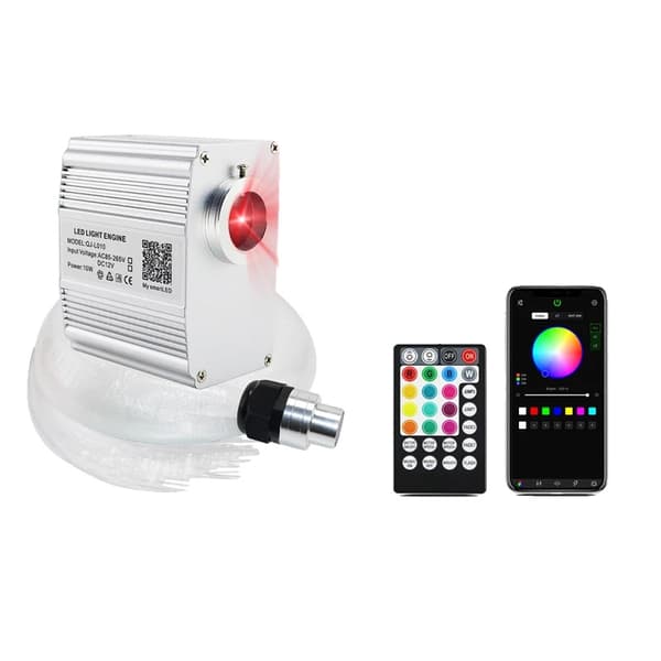 Fiber Optic Stjerne Loftlys Sæt, Bluetooth Kontrol, Musik Synk, Bil og EU stik-c, 3M Blandt 310