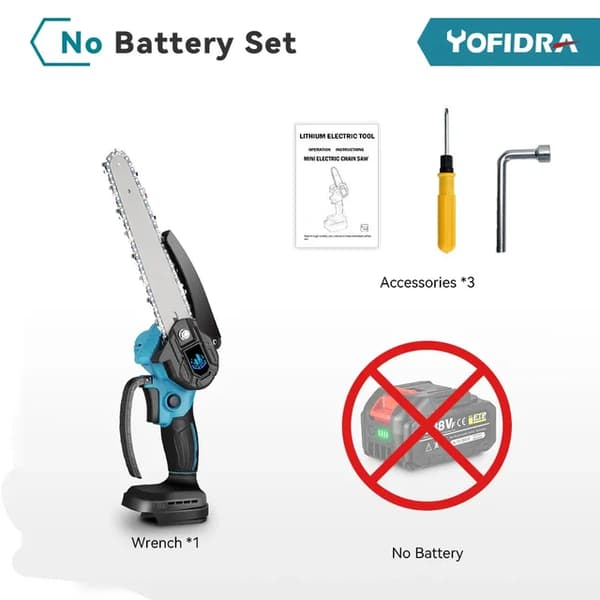 Kedjesåg, Sladdlös, Borstlös Motor, Ingen batteri, EU-a
