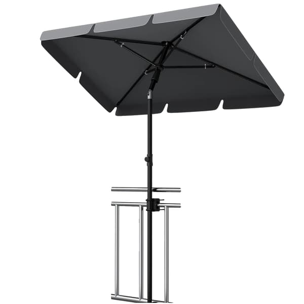 Solparasol, Justerbar Højde, UV Beskyttelse, Grå