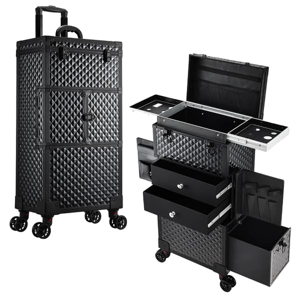 Makeupväska, Trolley-design, Hållbar konstruktion, Klassisk svart