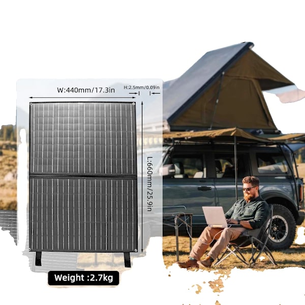 Bærbar Solpanel, Foldbart Design, Flere Strømmuligheder, 100w Foldbar Sol