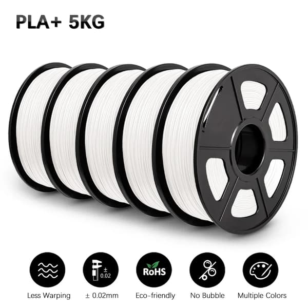 PLA+ Filament, 1,75 mm Diameter, 100% Bubbel Fritt,PLA PLUS Vit 5