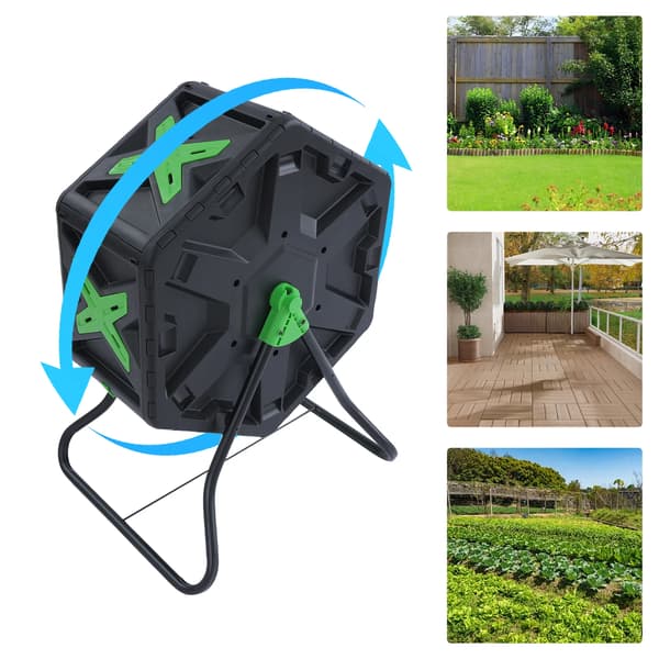 Komposttumlare, 70L kapacitet, hexagonal form, 5,5 kg vikt, PP- och järnmaterial, användarvänlig design