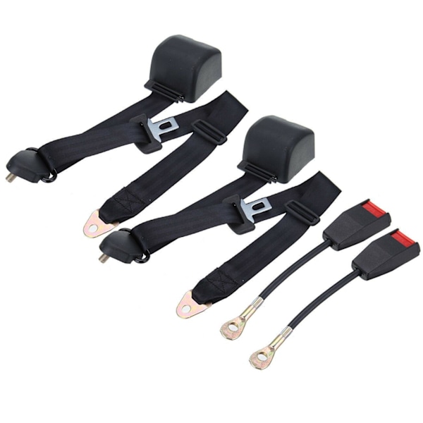 Universellt 3-punktsbälte, Justerbar längd, Robust ABS-konstruktion, Snabbspänne, 2-pack