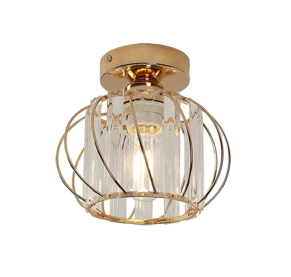 Loftlampe, Krystal Design, E27 Sokkel, Guld B