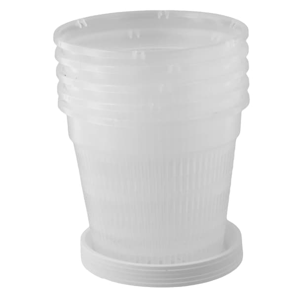 Orkidékruka, Klar ABS-plast, Inkluderar fat, 5pcs