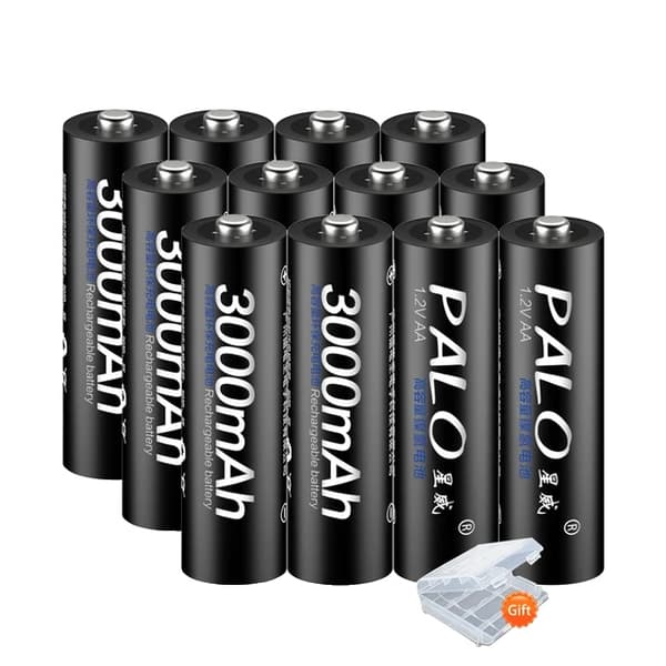 Uppladdningsbara Batterier, 3000mAh Kapacitet, Snabbladdning, 12PCS AA