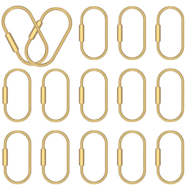 Nøgleringe, Holdbart Messing, Sikker Skruelåse Design, 16Pcs Stil 1