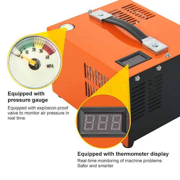 Ilmakompressori, 4500psi, Pneumaattinen sukelluspumppu Orange