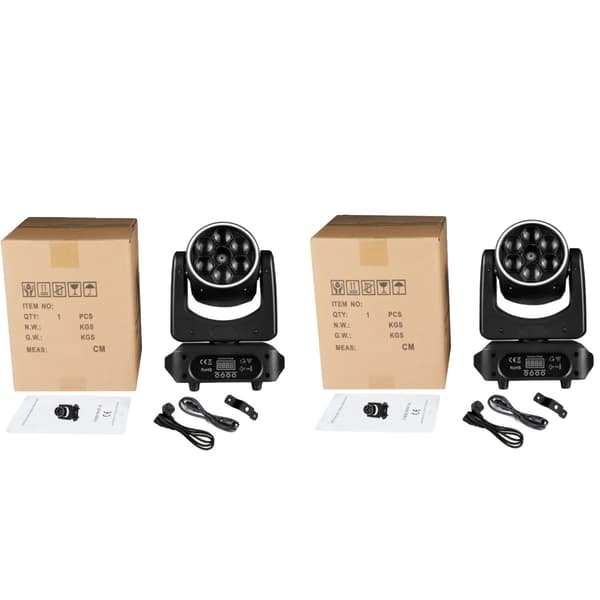 LED Moving Head Lys, Dynamiske Effekter, Multi-Kontroltilstande, 2PCS, EU Stik