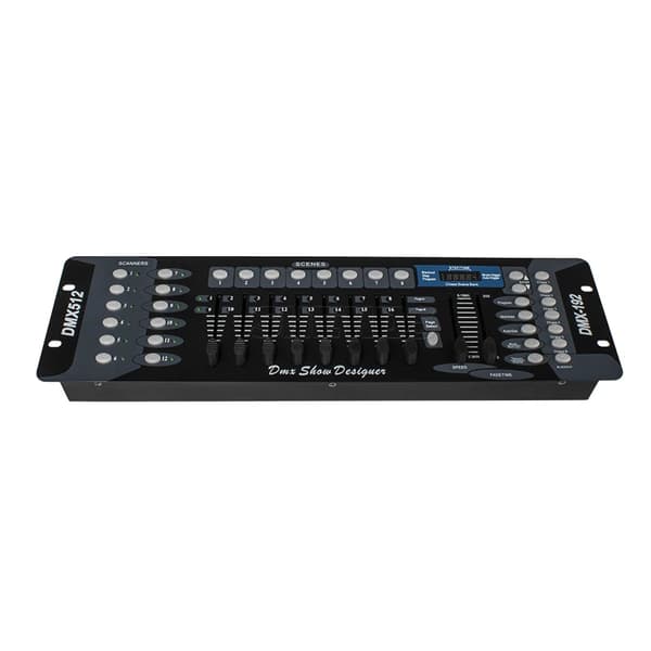 DMX-controller, 192 DMX-kanaler, 8 programmerbare scener, EU stik