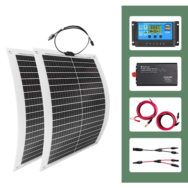 Solpanel, Høj Effektivitet, Letvægtsdesign, 2PCS med inverter