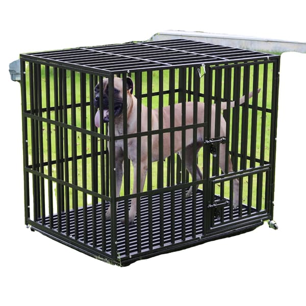 Hundebur, Heavy-Duty Metal, Sikkerhedsfunktioner, sort, L