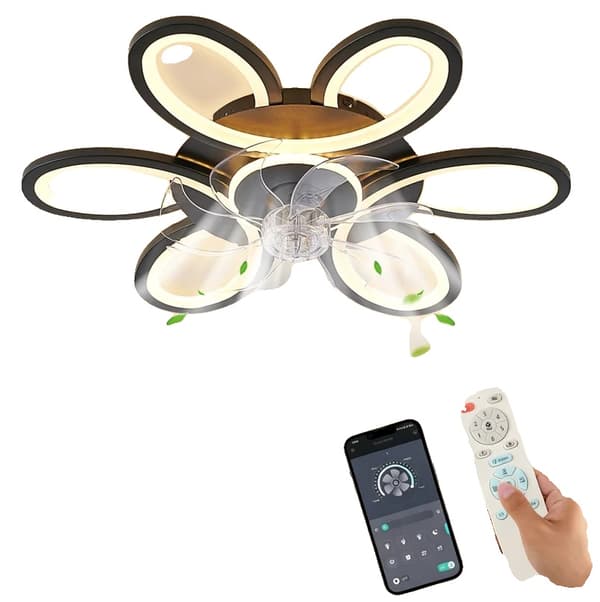 Loftventilator, Smart Kontrol, Dæmpbar LED Belysning, sort