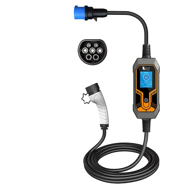 Bärbar EV-laddare, 7 kW effekt, flera skyddsfunktioner, typ2 7KW 5m kabel