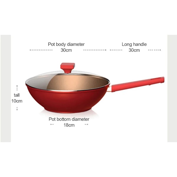 Non-Stick 30cm Wok, Effektiv Varmeledning, Allsidig Kompatibilitet med Komfurer,Wokke Woks Woks