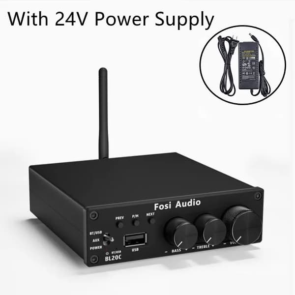 Bluetooth forstærker, 160W udgang, 2.1 kanalsystem, MED 24V STRØM