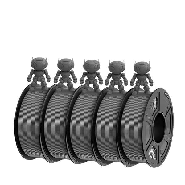 ABS-filament, 1,75 mm diameter, 1 kg per rulle, 5 rullar, ABS Grå 5Rullar
