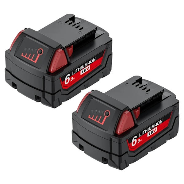 18V akku, suuri kapasiteetti 90/60Ah, yhteensopiva M18 työkalujen kanssa, 2 pakkaus 6,0h 2 pack 6.0Ah 2 PACK 6.0Ah
