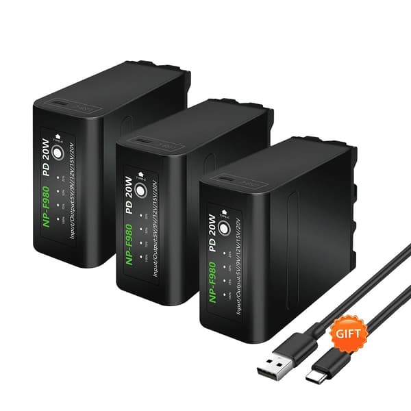 Batteri, 10800mAh kapacitet, USB-uppladdningsbart, 3Pcs