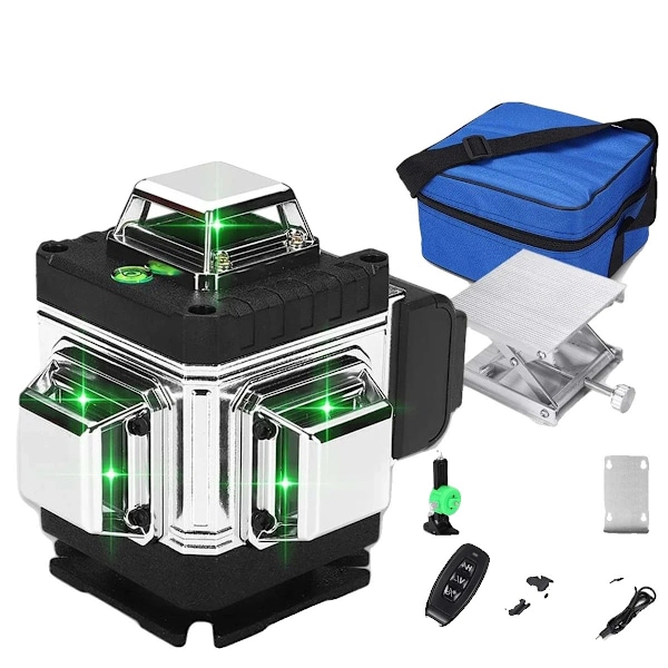 4D 16 Viivan Laser-taso, Vihreä Säde, 360° Itsetasaus,4D 16Rivit 4D 16Lines 4D 16Lines