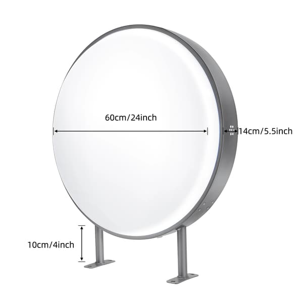 Rund LED-ljuskälla, vattentät, dubbel-sidig, väggmonterad,50cm