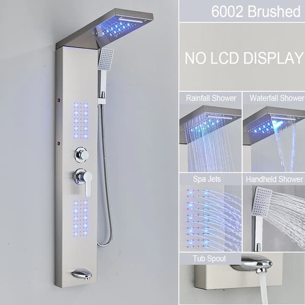 Bruserpanel, Spa Massage Jets, Digital Temperaturvisning, 6002 Børstet