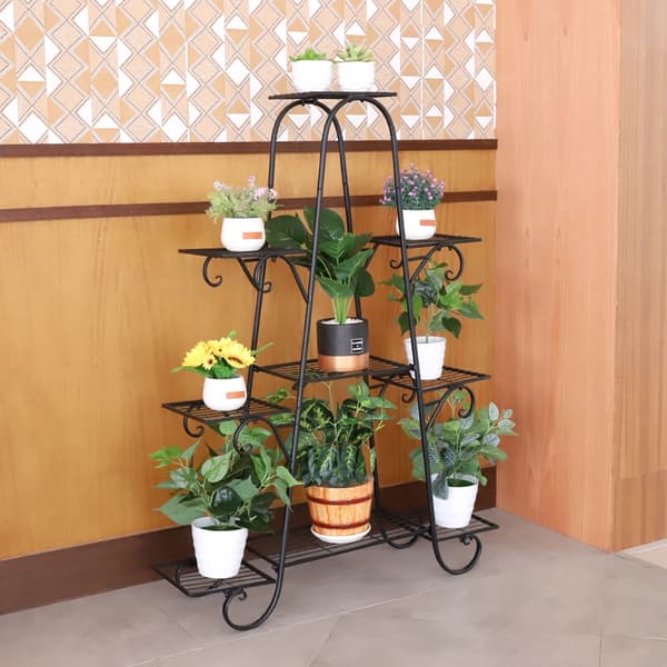 Plantebord, 9-lags design, metal konstruktion, sort