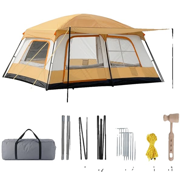 Campingtält, Rymlig Design, Väderbeständig, Khaki