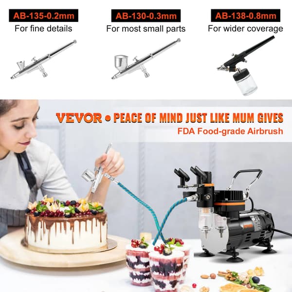 Airbrush sæt, Dual-Action, 120W
