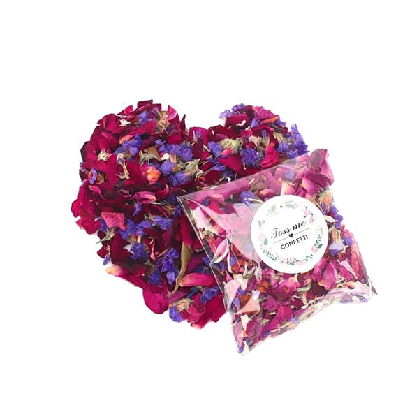 Naturligt Bröllopskonfetti, 100% Nedbrytbart, Perfekt för Brudduschar, Stil A-100Pcs