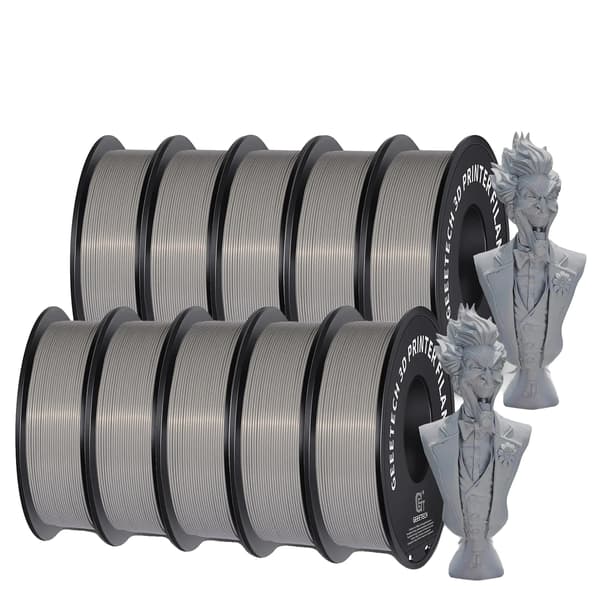 PLA-filament, 10 kg vikt, 1,75 mm diameter, PLA Grå 10Kg