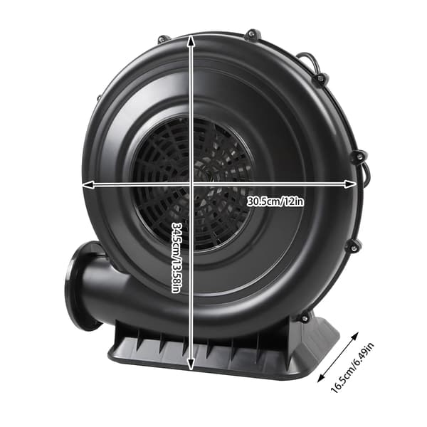 Radialfläkt, 370W effekt, högtryck, kompakt design,svart