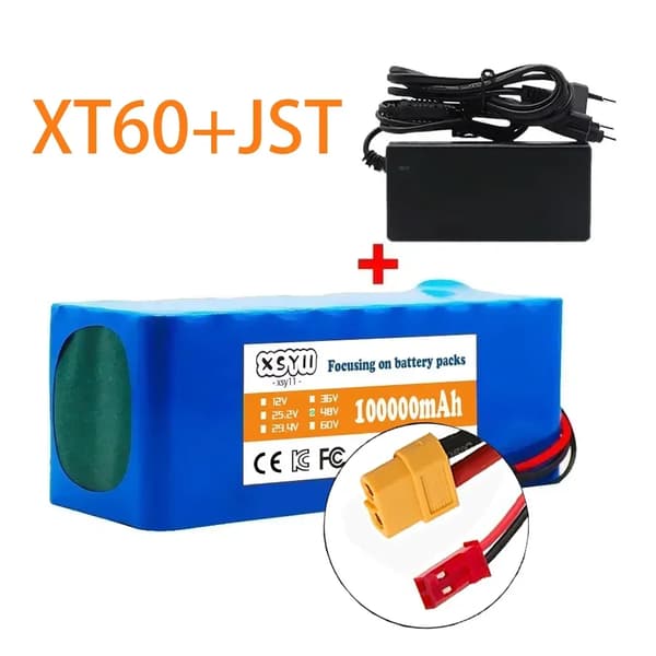 Litiumjonbatteripack, 100Ah kapacitet, 48V spänning, XT60 JST