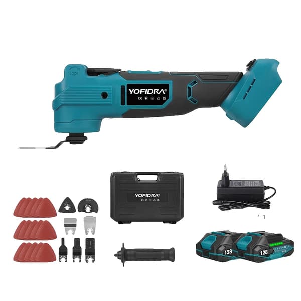 Oscillerande Multiverktyg, 1000W Effekt, Adaptiv Hastighetskontroll, 2xBatteri Set-B