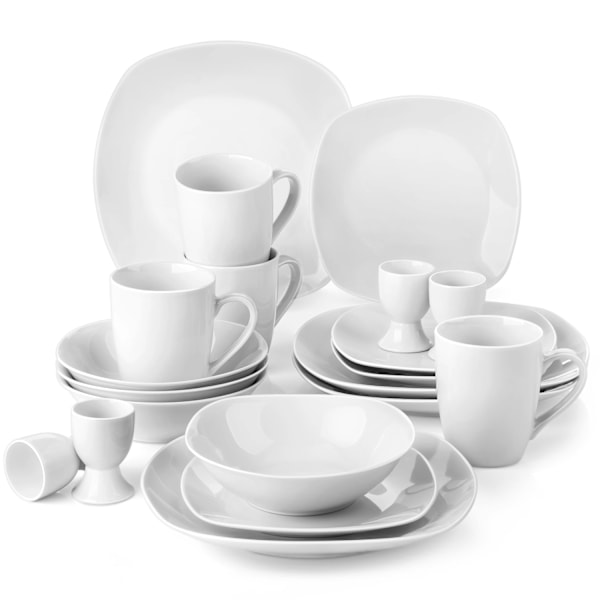 Porcelænsservise, sæt til 4 personer, inkluderer middagstallerkener, 20 stk 20pcs 20pcs